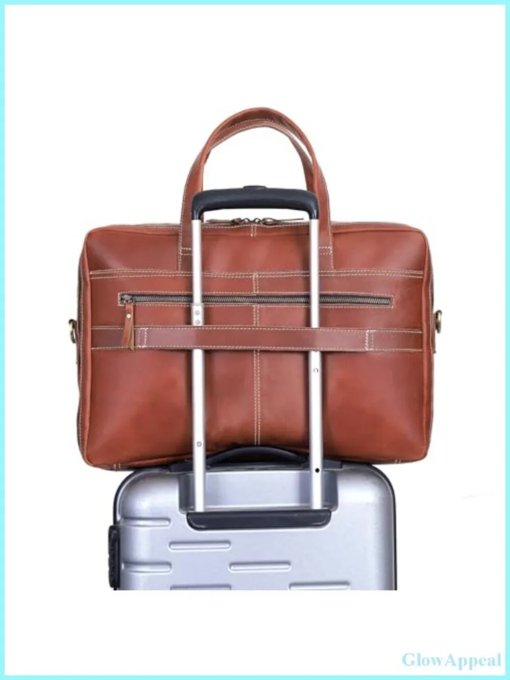 Full Grain Italian Leather Briefcase Laptop Bag Handcrafted